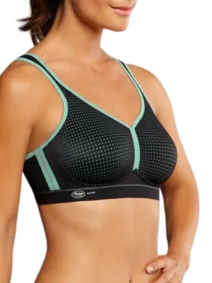 Performance Sports Bra - Black/Pool Blue