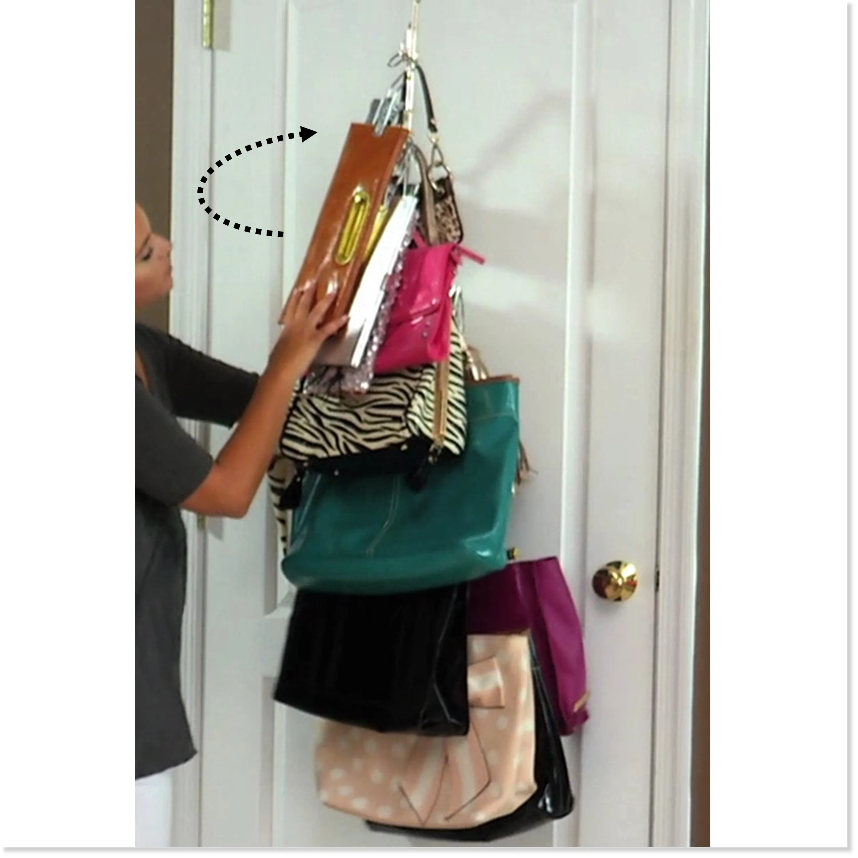 Purse Stax™ Purse Hanger -  Purse and Handbag Vertical Organizer (Single or 2-Pack)