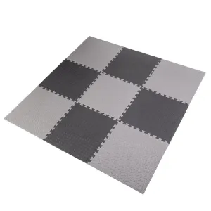 Puzzle Mat Under Sports Equipment Light Grey 9 Pieces Hms Mp12