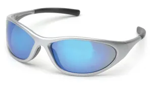 Pyramex SB3365E Zone II Matte Black Safety Glasses W/ Ice Blue Mirror Lens (12 each)