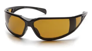 Pyramex SB5133DT Exeter Glossy Black  Safety Glasses W/ Shooter's Amber Anti-Fog Lens (12 each)