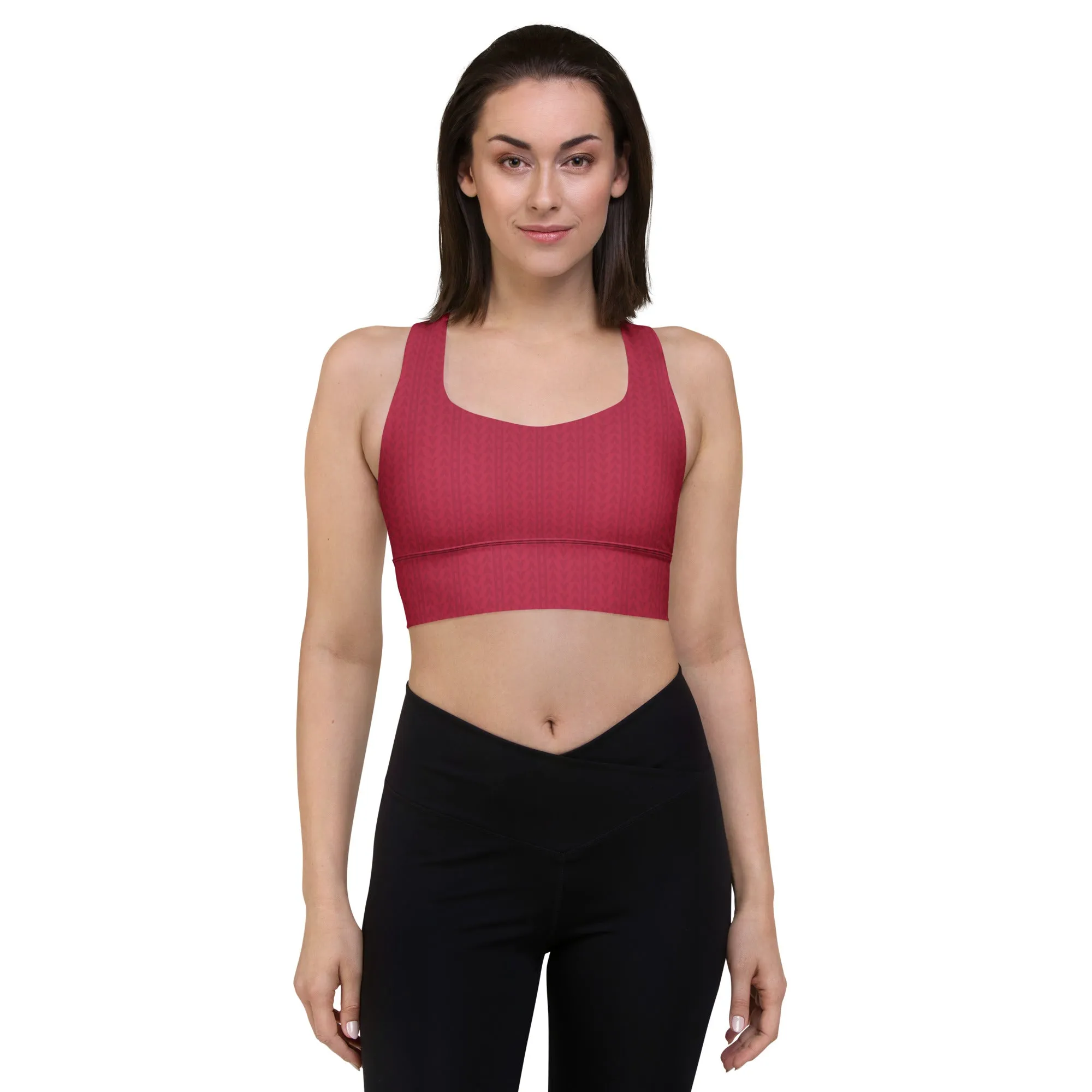 Raspberry Magenta Longline Sports Bra