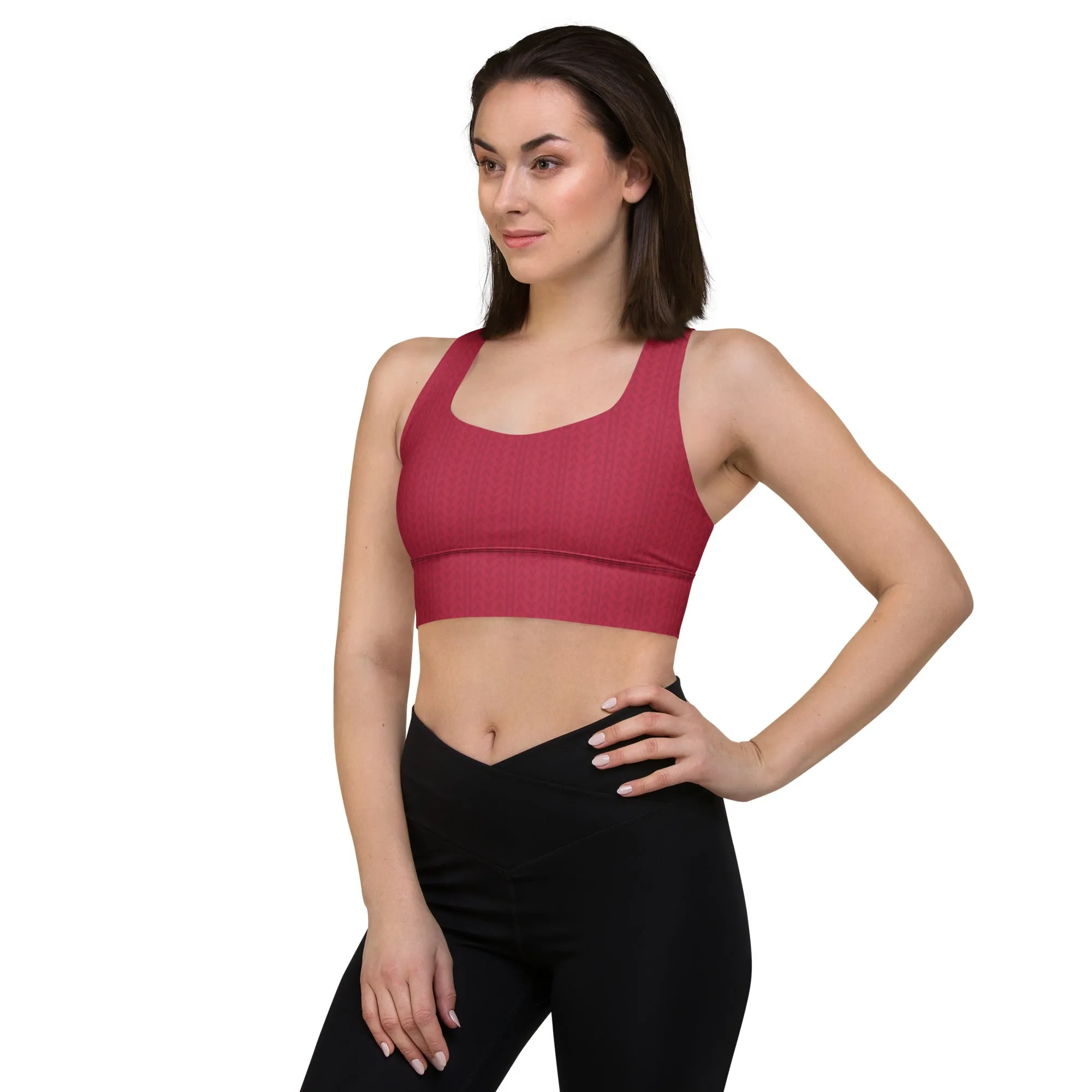 Raspberry Magenta Longline Sports Bra