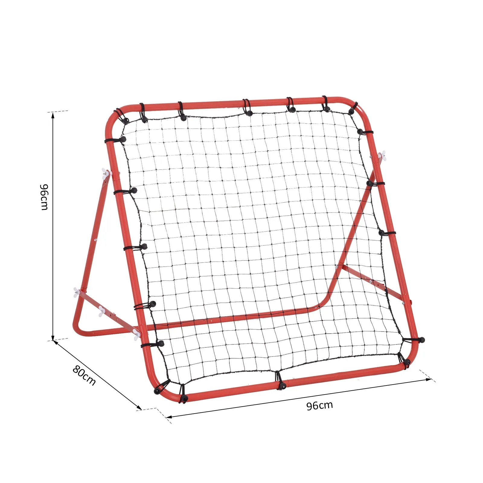 Rebounder Net W/PE Mesh Metal Tube, 96W x 80D x 96Hcm- Red and Black