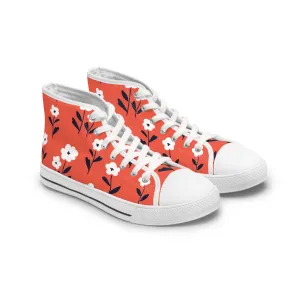 Red Flower Women's High Top Sneakers