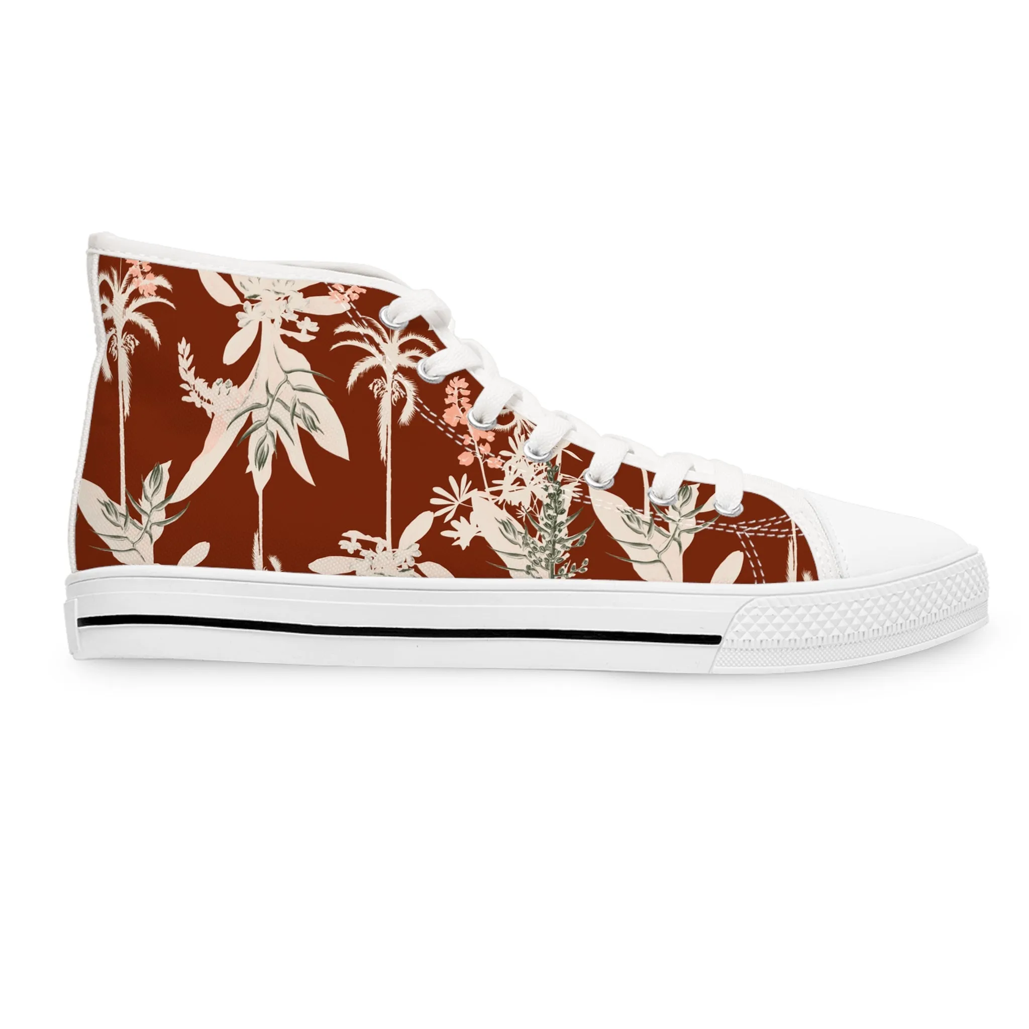 Red Palm Trees Women's High Top Sneakers