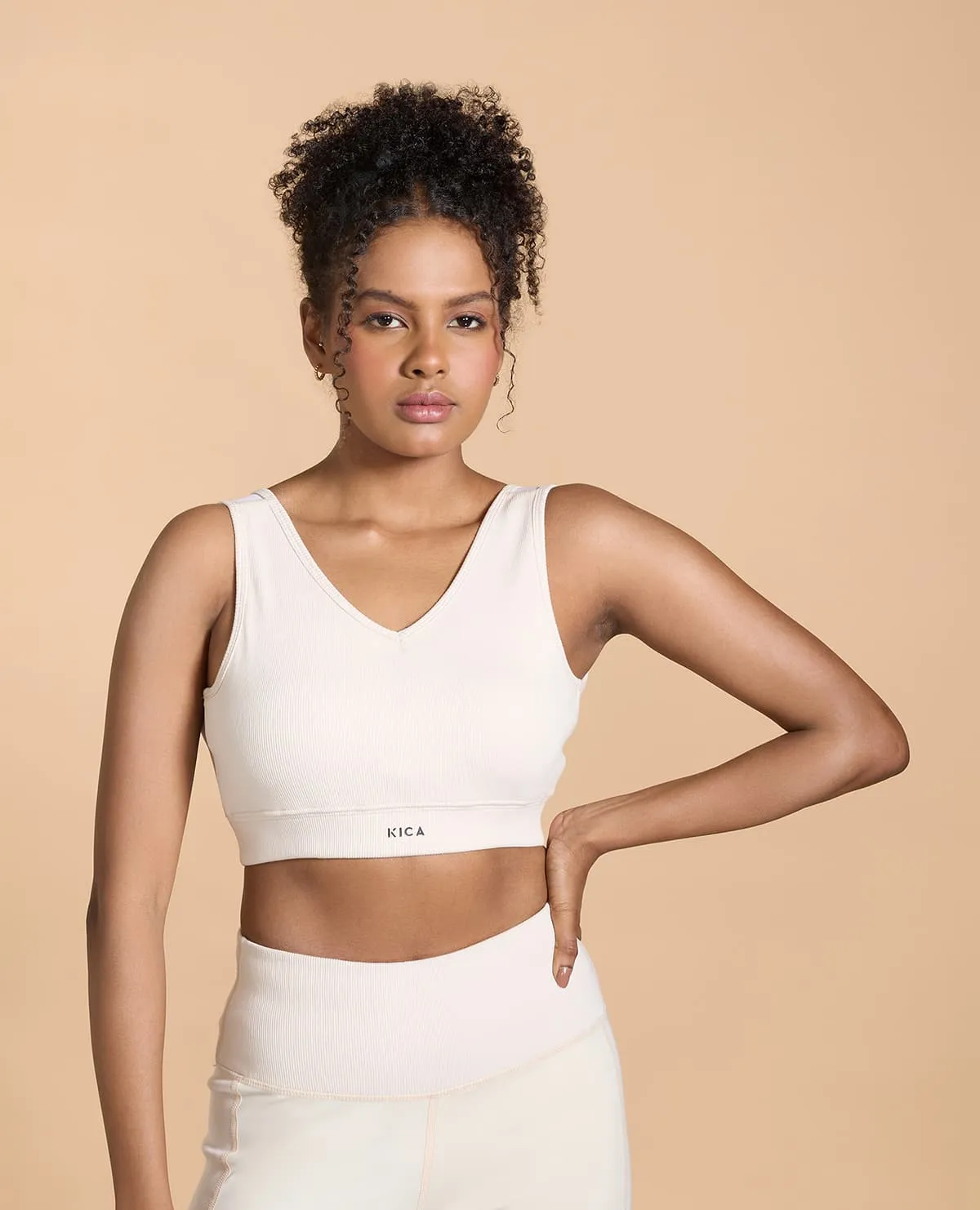 Ribbed Cotton Sports Bra