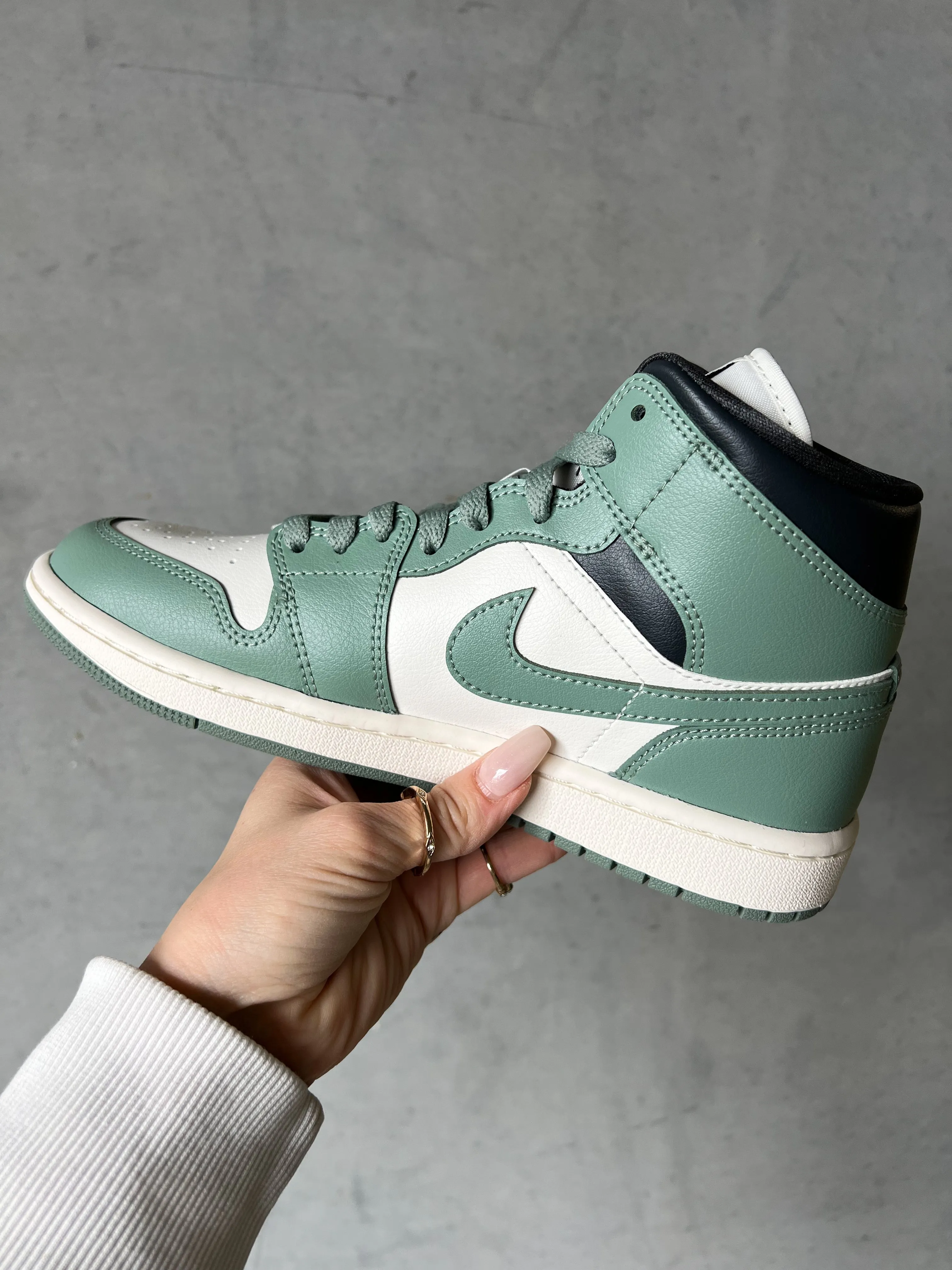 Sage Green Swarovski Womens Nike Air Jordan 1 Mid Shoes