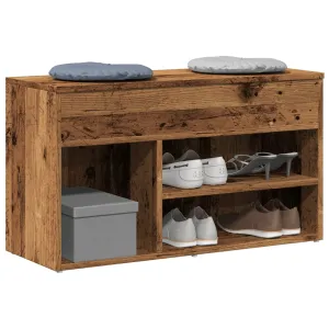 Shoe Bench Old Wood 80x30x45 cm Engineered Wood