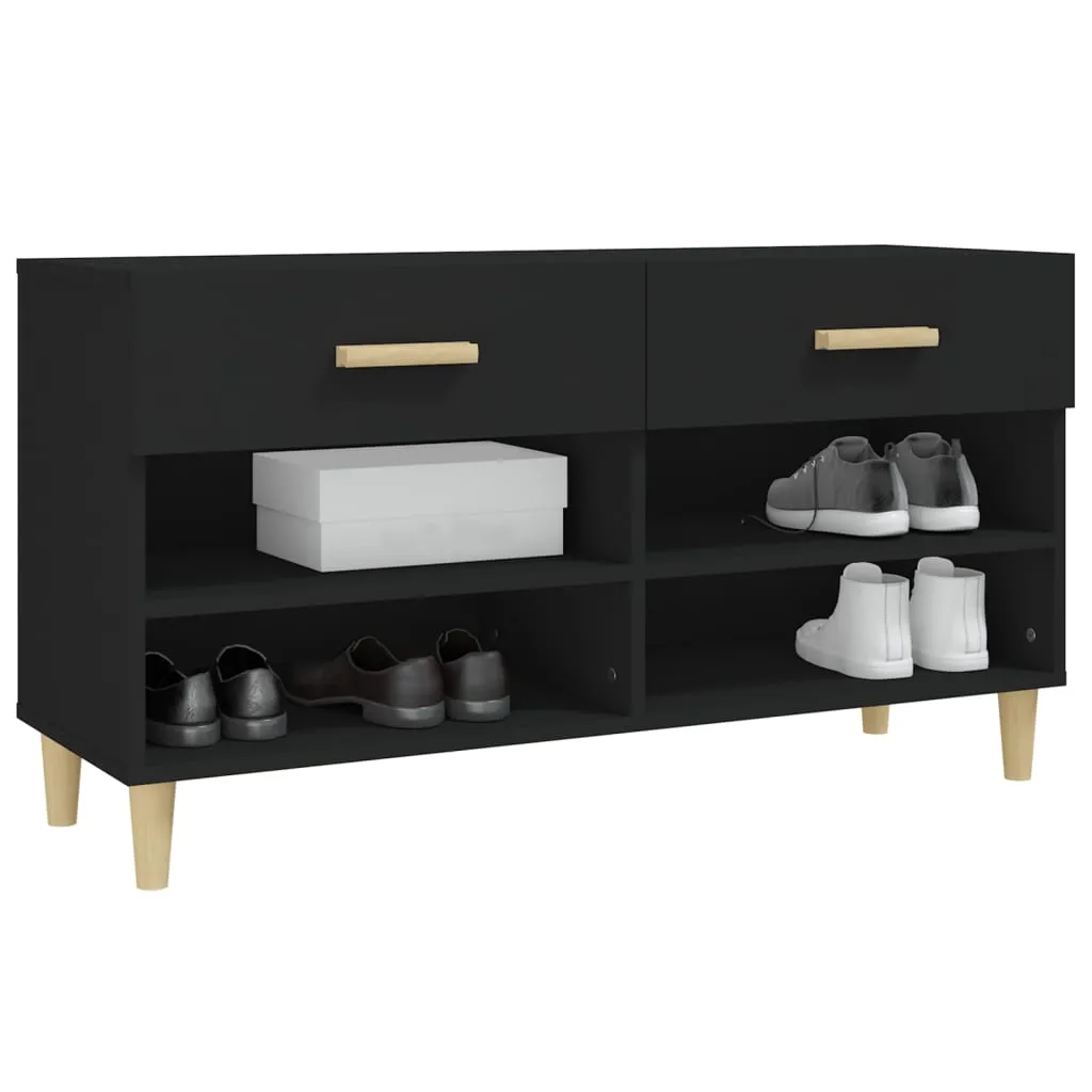 Shoe Cabinet Black 102x35x55 cm Engineered Wood