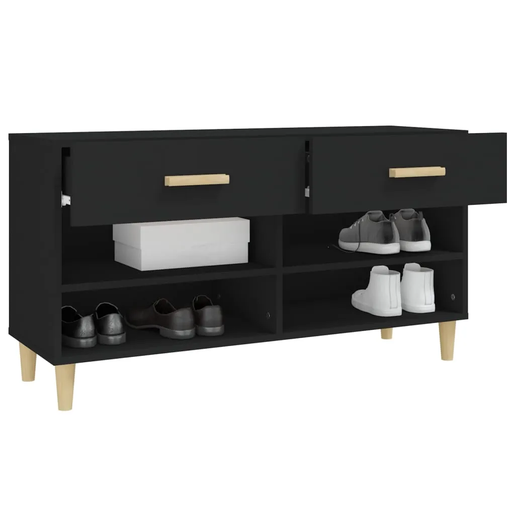 Shoe Cabinet Black 102x35x55 cm Engineered Wood