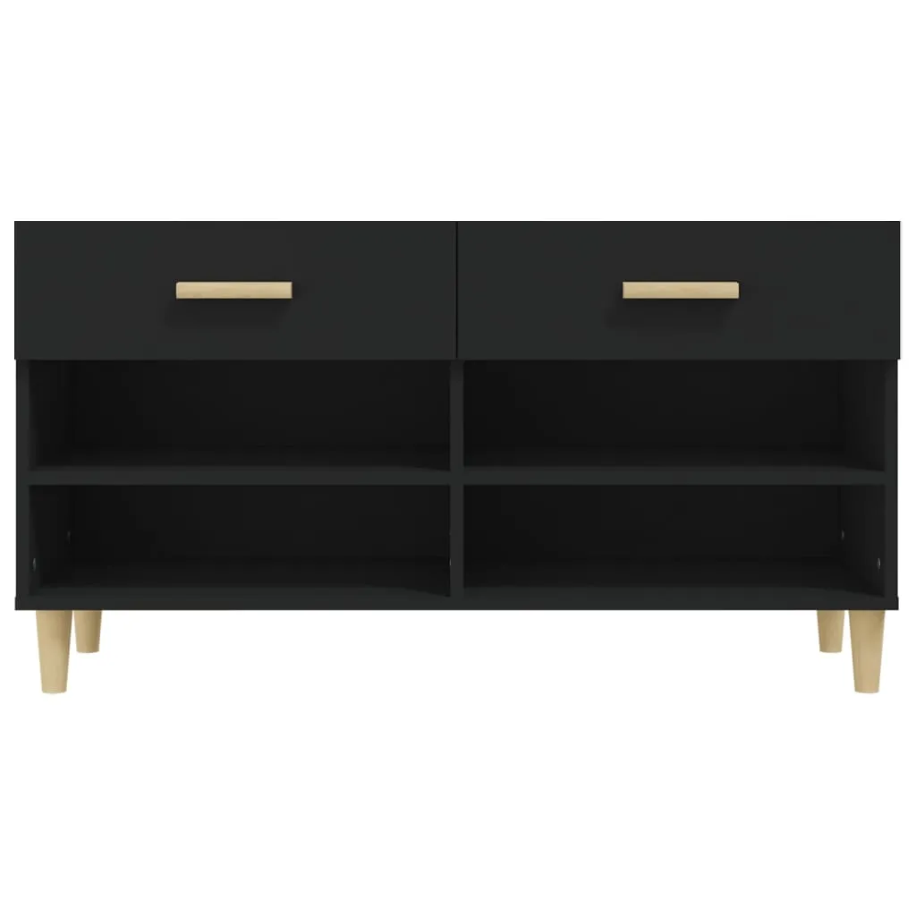 Shoe Cabinet Black 102x35x55 cm Engineered Wood