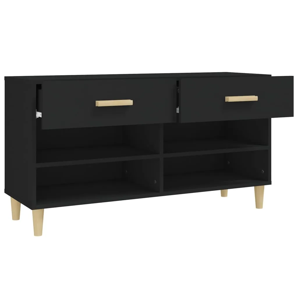 Shoe Cabinet Black 102x35x55 cm Engineered Wood