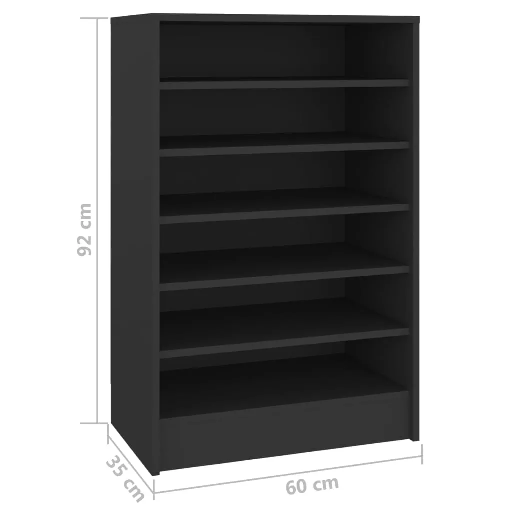 Shoe Cabinet Black 60x35x92 cm Engineered Wood