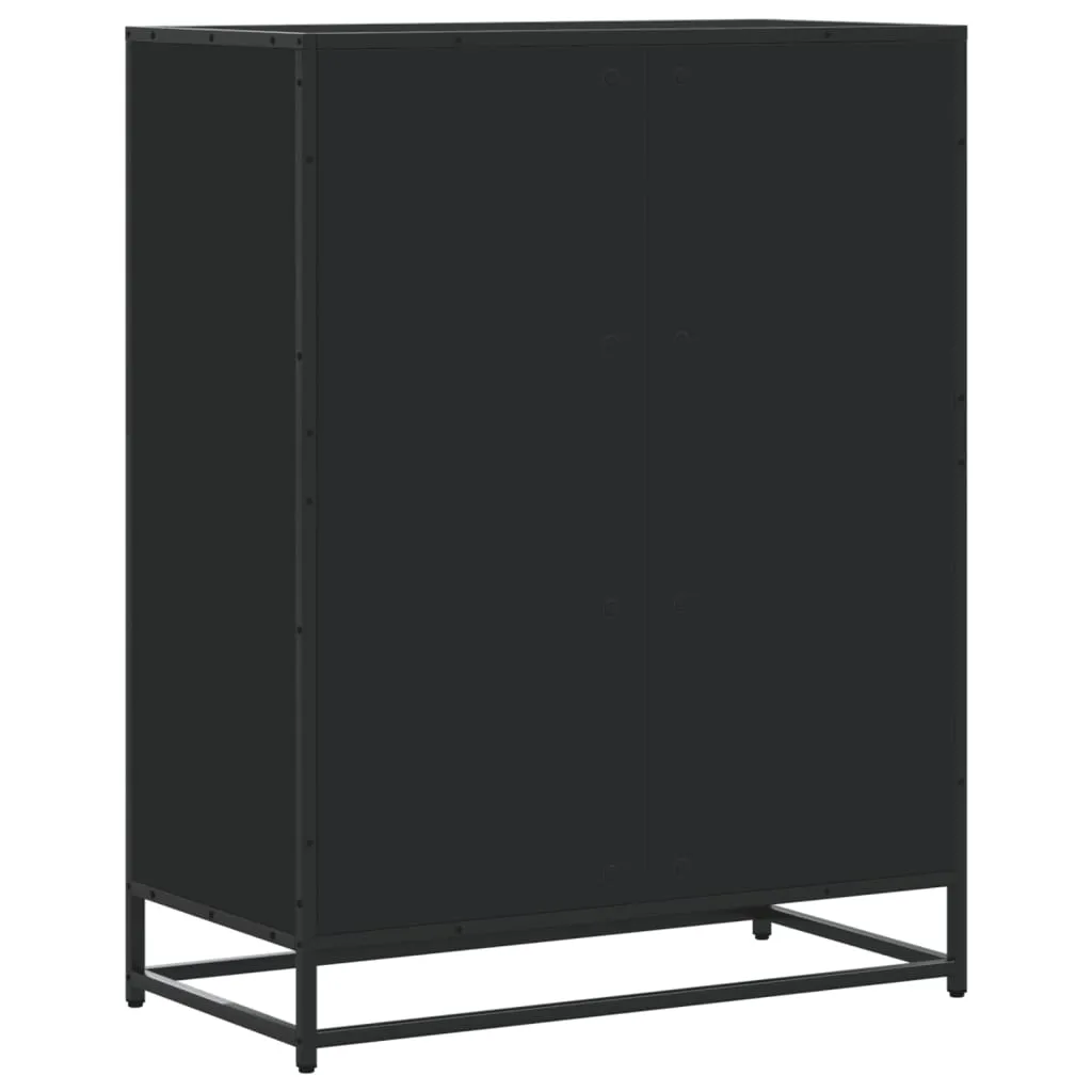 Shoe Cabinet Black 75x38x97.5 cm Engineered Wood and Metal