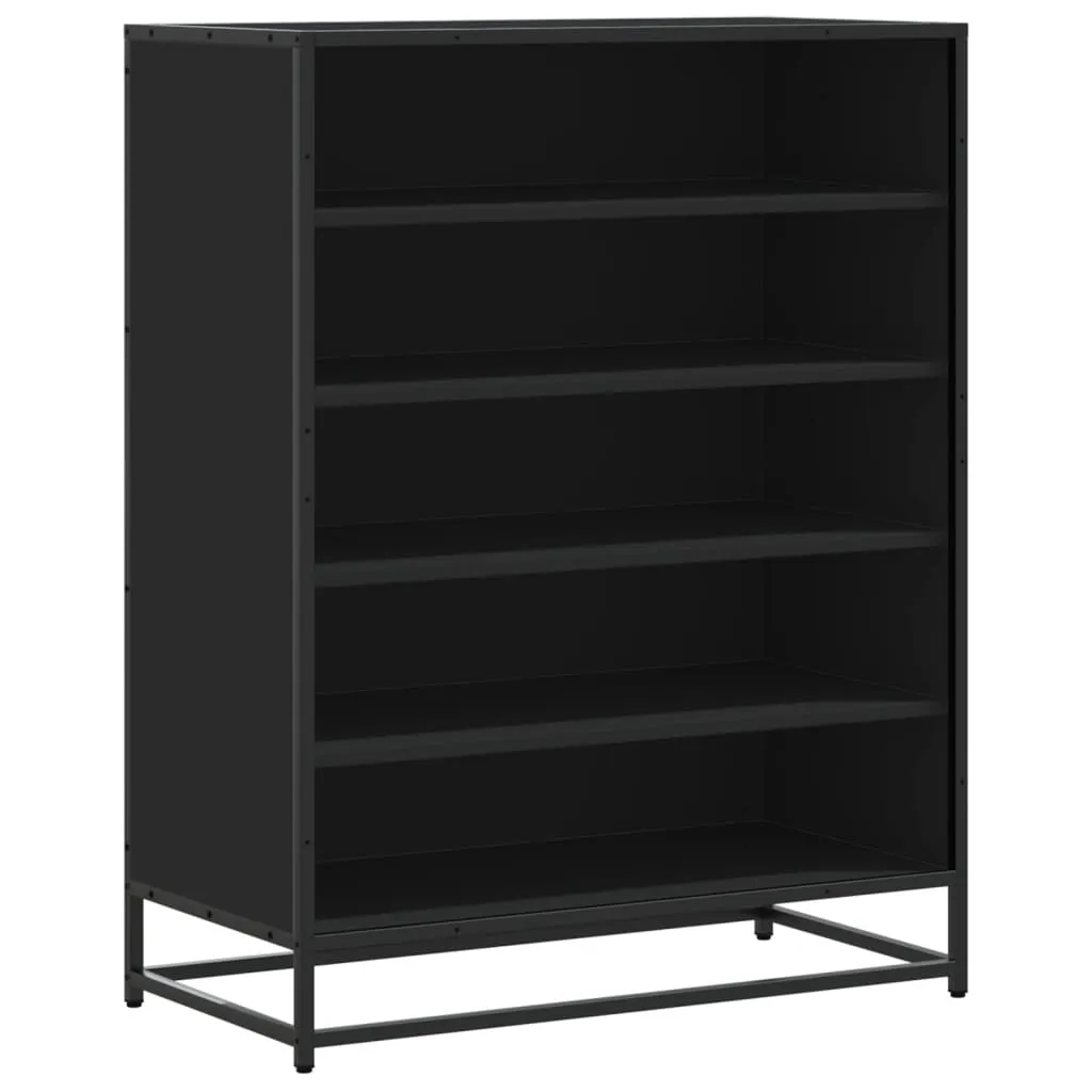 Shoe Cabinet Black 75x38x97.5 cm Engineered Wood and Metal