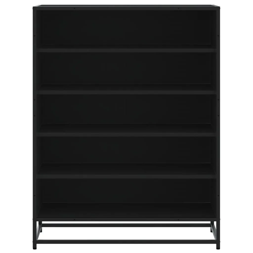 Shoe Cabinet Black 75x38x97.5 cm Engineered Wood and Metal