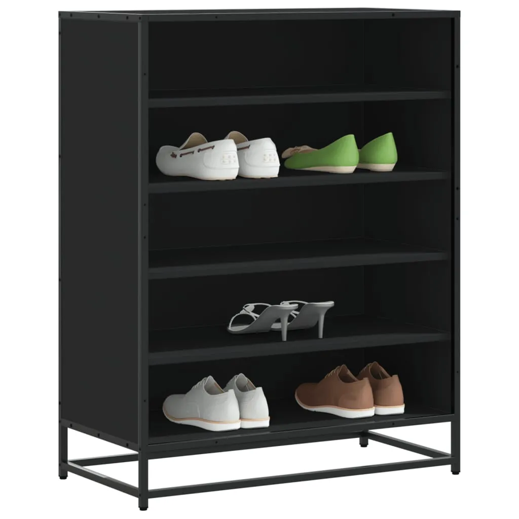 Shoe Cabinet Black 75x38x97.5 cm Engineered Wood and Metal