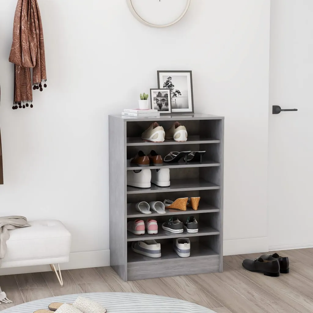 Shoe Cabinet Concrete Grey 60x35x92 cm Engineered Wood