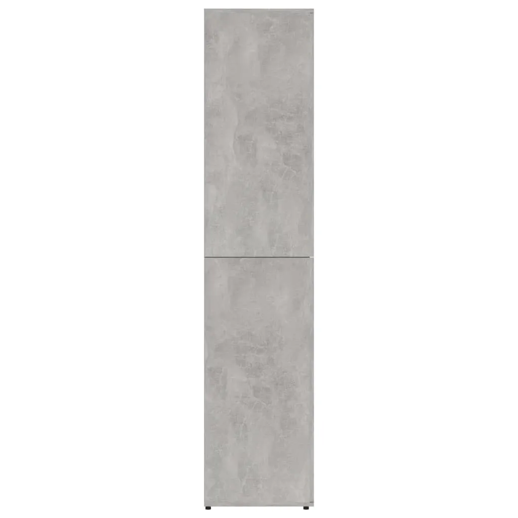 Shoe Cabinet Concrete Grey 80x39x178 cm Chipboard