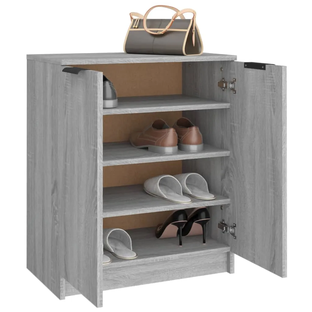 Shoe Cabinet Grey Sonoma 59x35x70 cm Engineered Wood