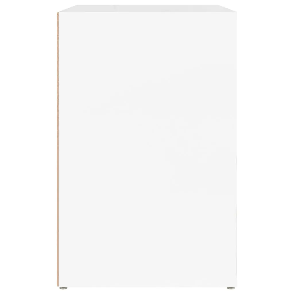 Shoe Cabinet High Gloss White 130x35x54 cm Engineered Wood