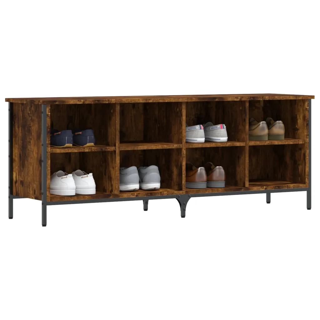 Shoe Cabinet Smoked Oak 131x35x50 cm Engineered Wood