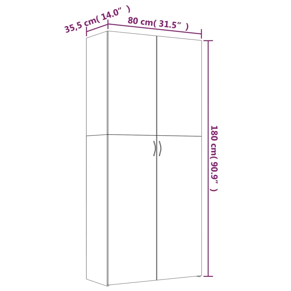 Shoe Cabinet Smoked Oak 80x35.5x180 cm Engineered Wood