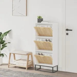 Shoe Cabinet White 52x25x120 cm Engineered Wood