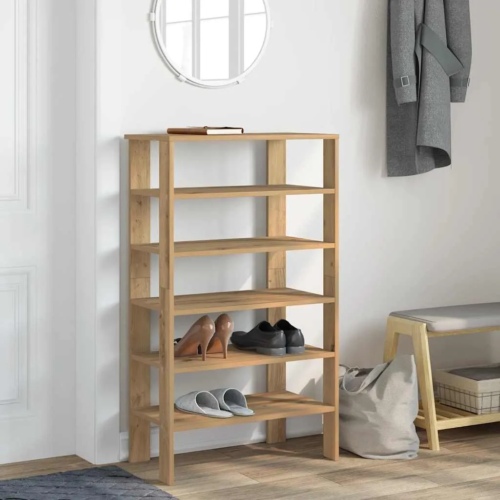 Shoe Rack Artisan Oak 61x32x105 cm Engineered Wood