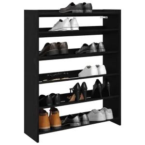 Shoe Rack Black 80x25x100 cm Engineered Wood