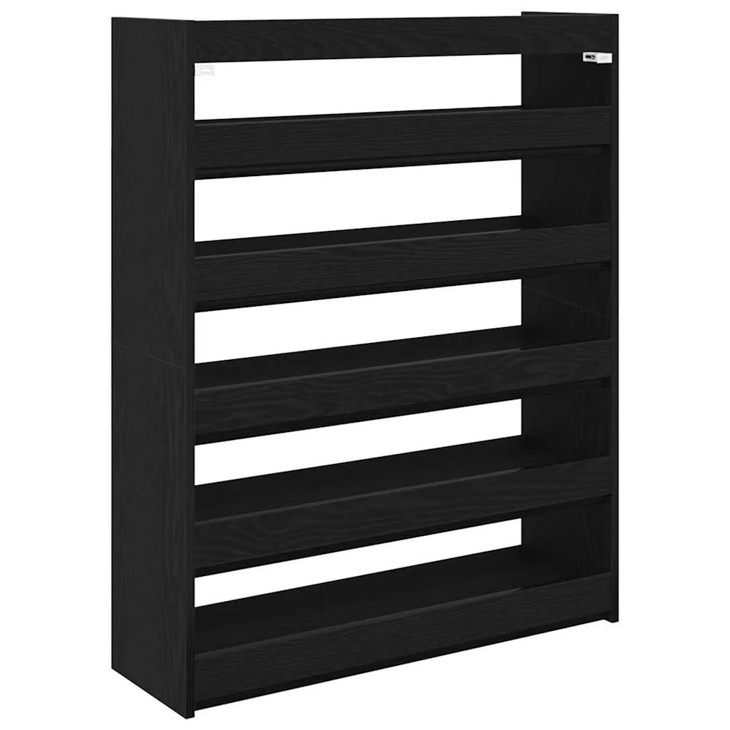 Shoe Rack Black 80x25x100 cm Engineered Wood