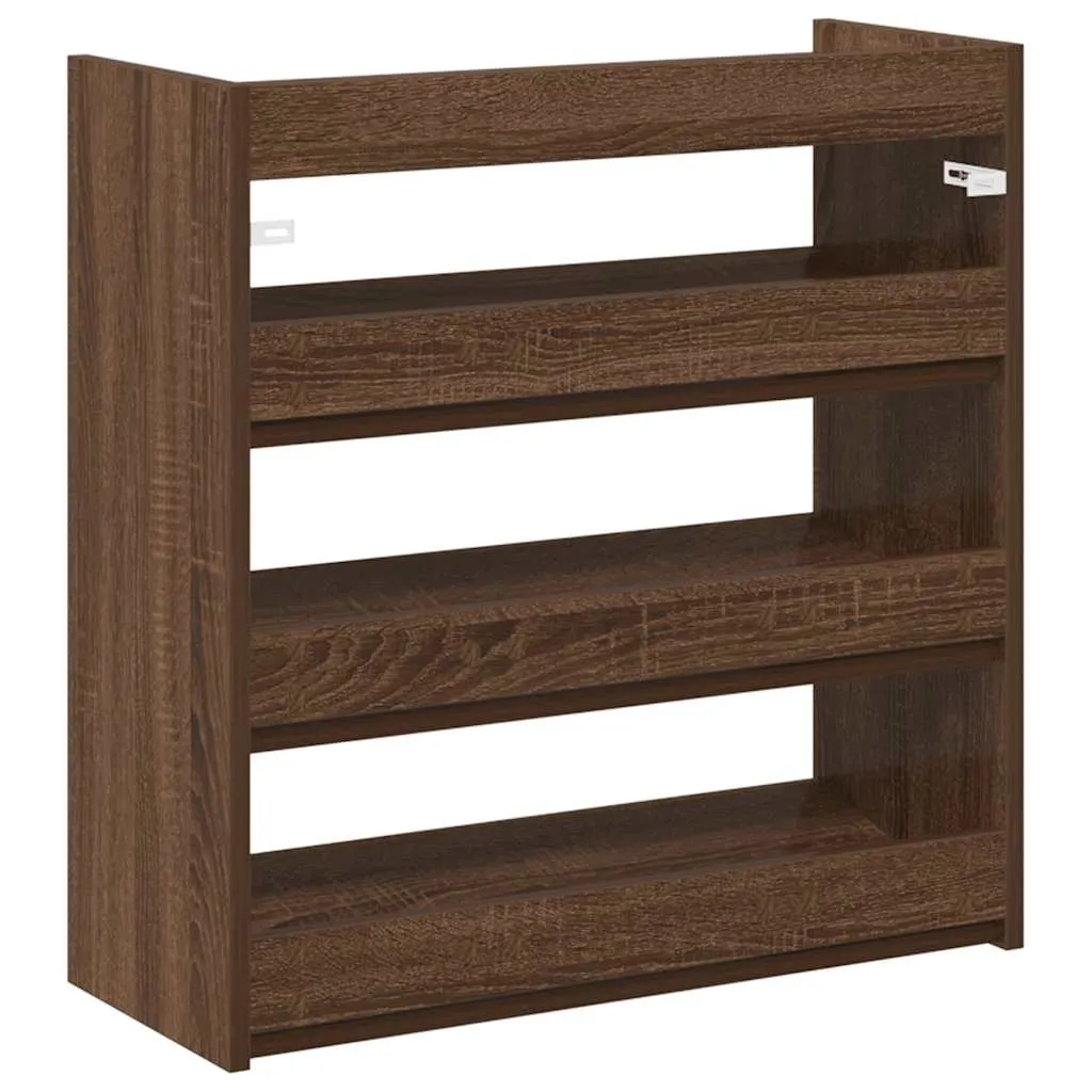 Shoe Rack Brown Oak 60x25x62 cm Engineered Wood