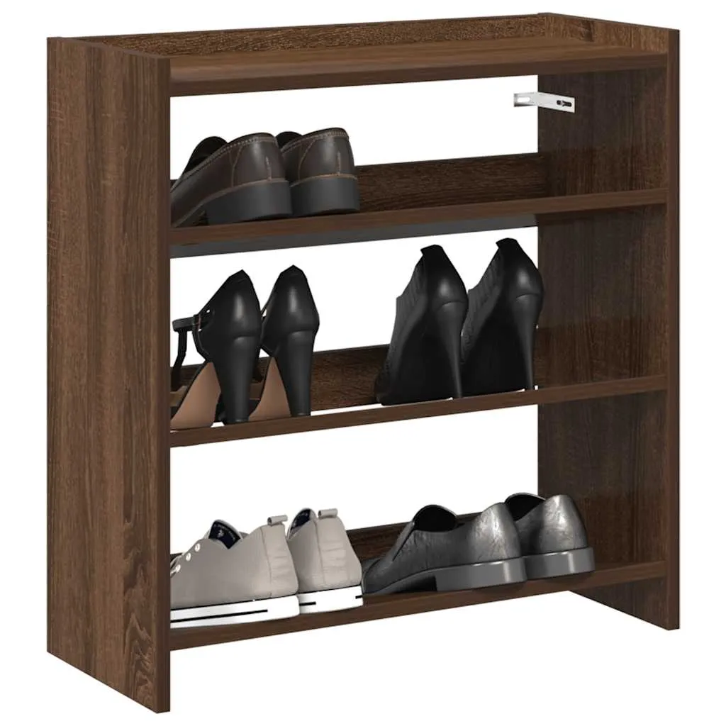 Shoe Rack Brown Oak 60x25x62 cm Engineered Wood