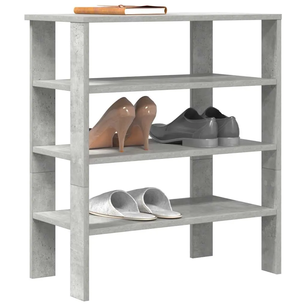 Shoe Rack Concrete Grey 61x32x70 cm Engineered Wood