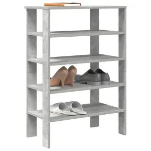 Shoe Rack Concrete Grey 61x32x87.5 cm Engineered Wood