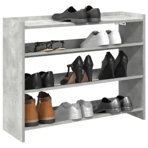 Shoe Rack Concrete Oak 80x25x61.5 cm Engineered Wood