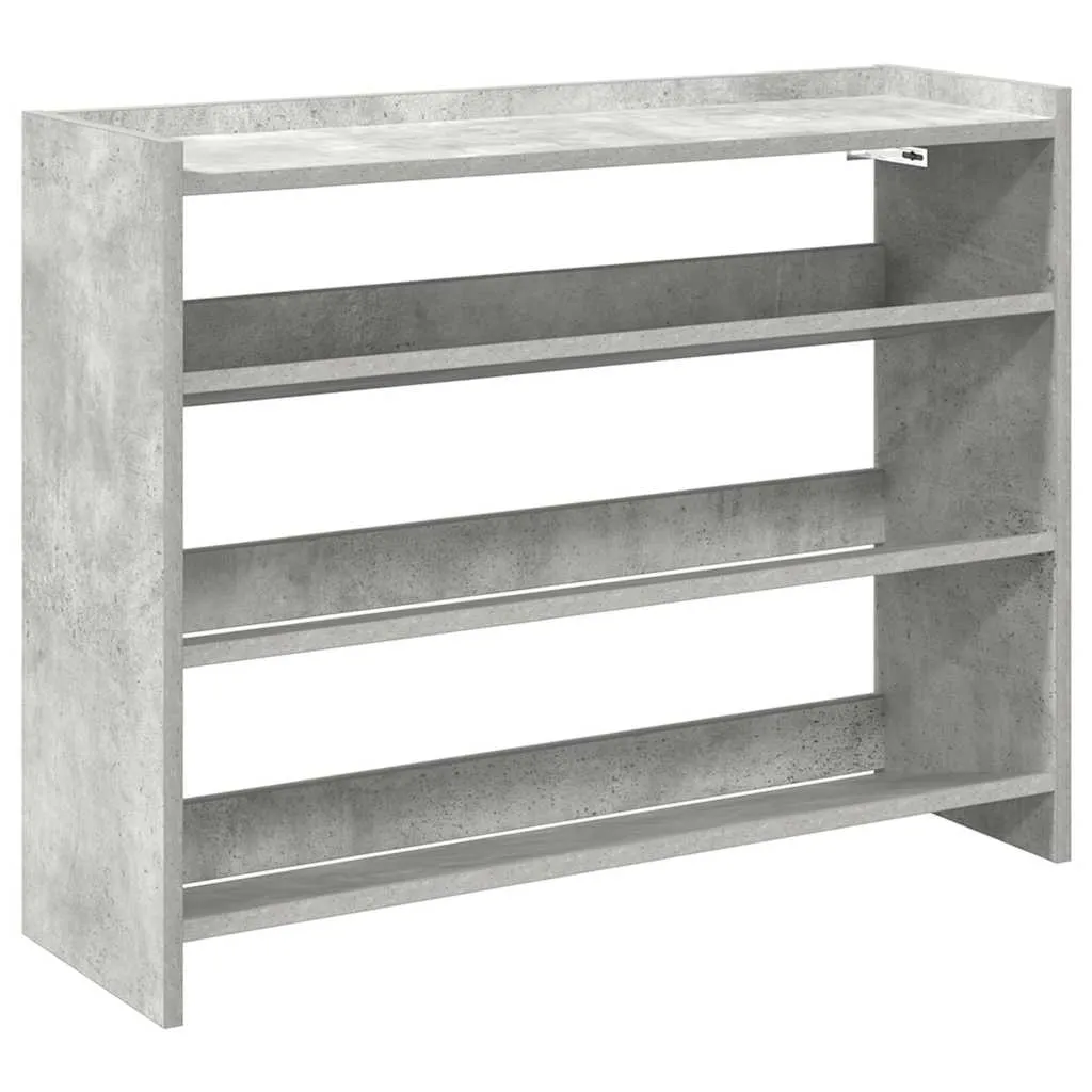 Shoe Rack Concrete Oak 80x25x61.5 cm Engineered Wood