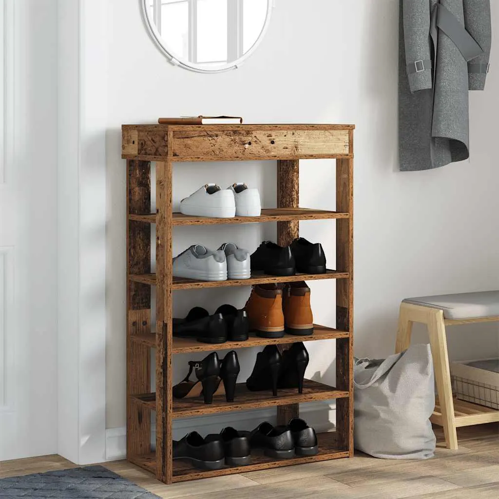 Shoe Rack Old Wood 60x30x98 cm Engineered Wood