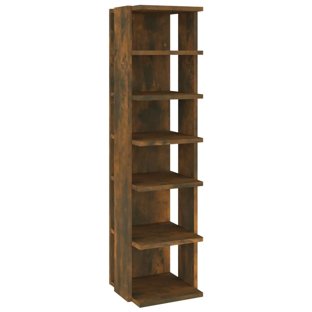 Shoe Rack Smoked Oak 27.5x27x102 cm Engineered Wood