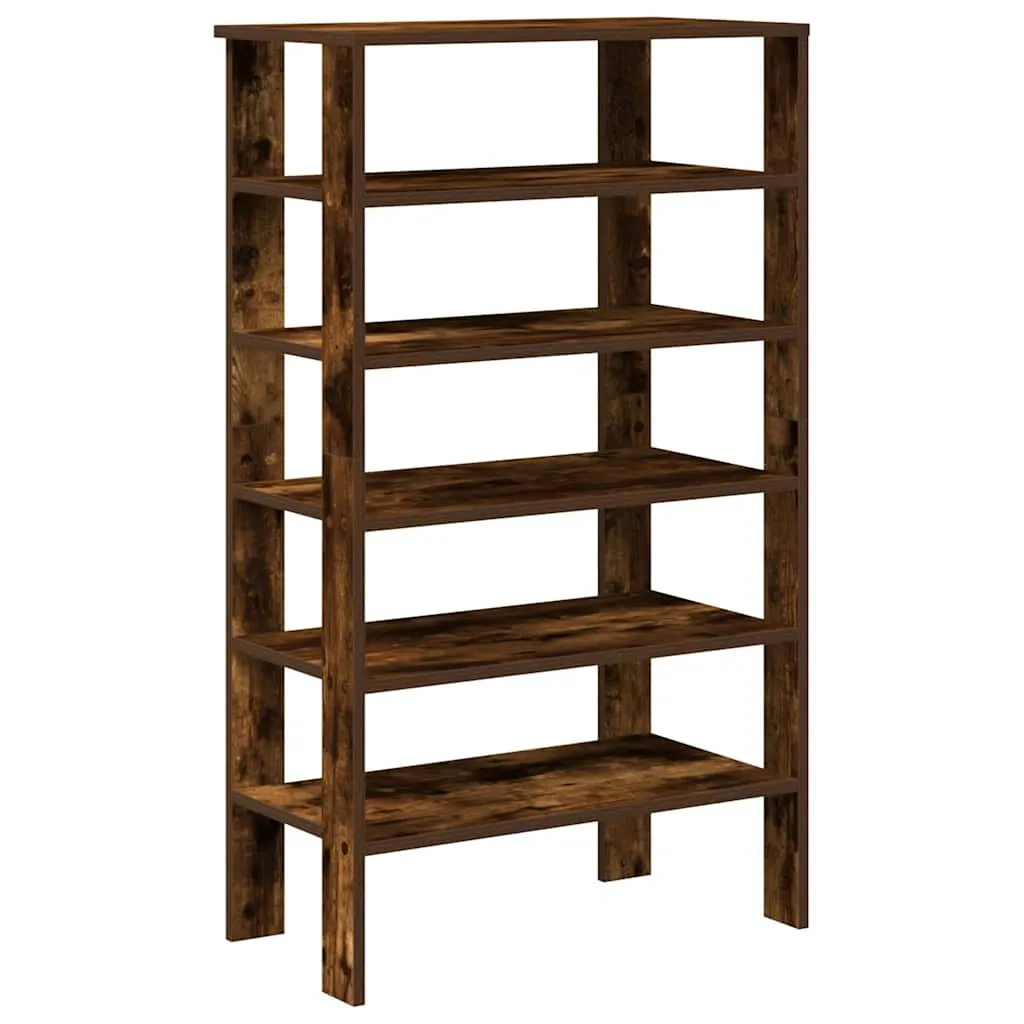 Shoe Rack Smoked Oak 61x32x105 cm Engineered Wood