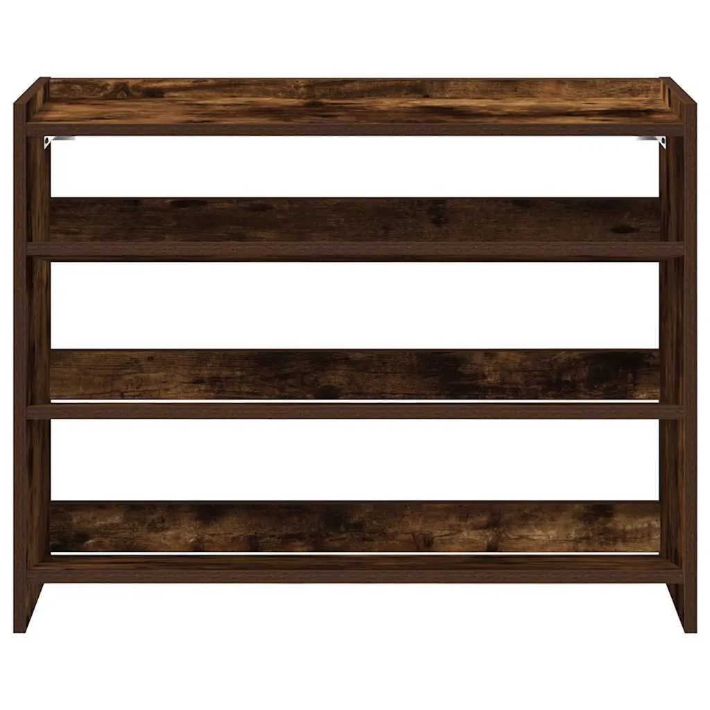 Shoe Rack Smoked Oak 80x25x61.5 cm Engineered Wood