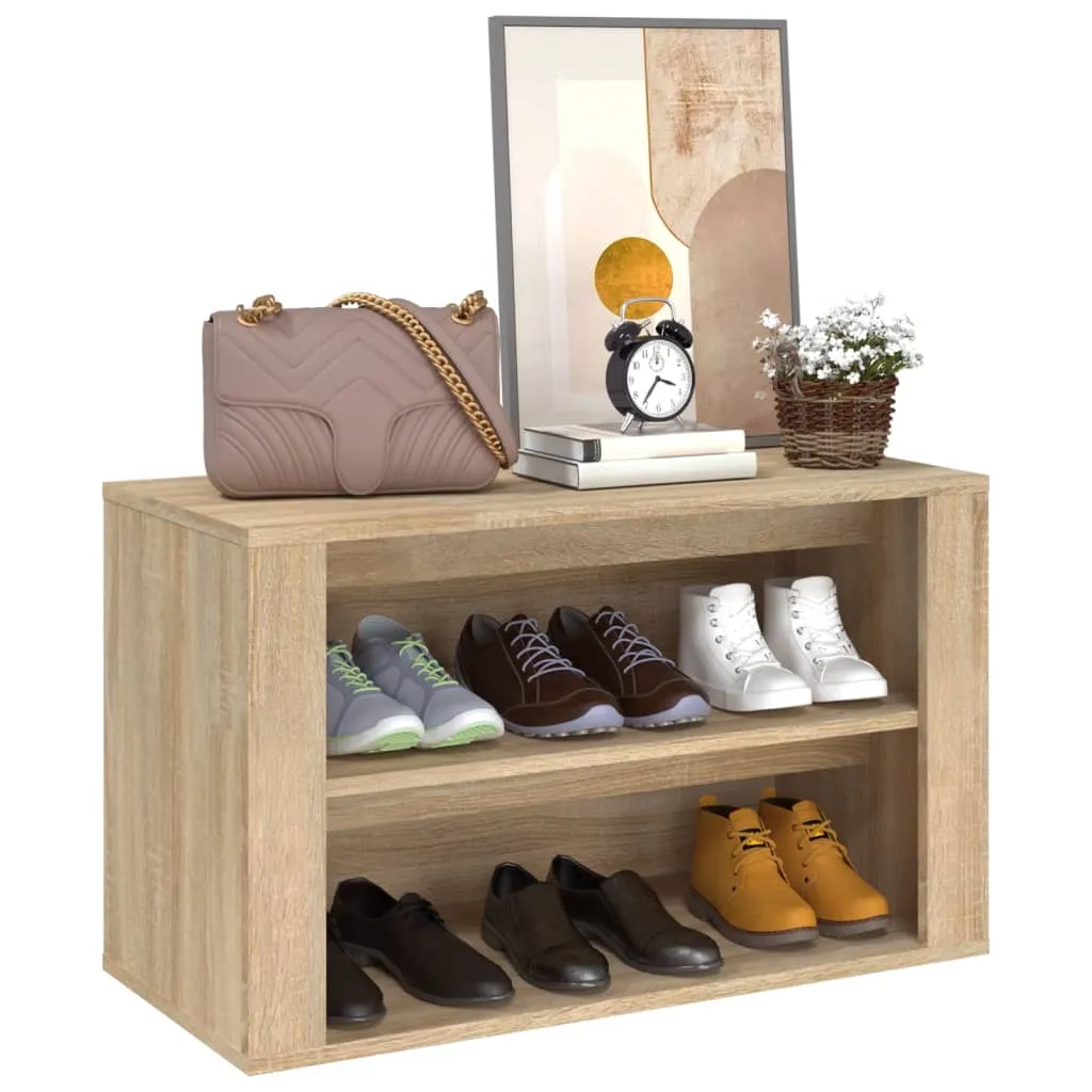 Shoe Rack Sonoma Oak 75x35x45 cm Engineered Wood