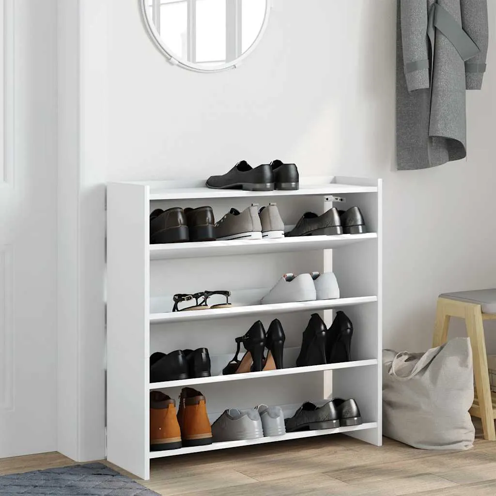 Shoe Rack White 80x25x81 cm Engineered Wood