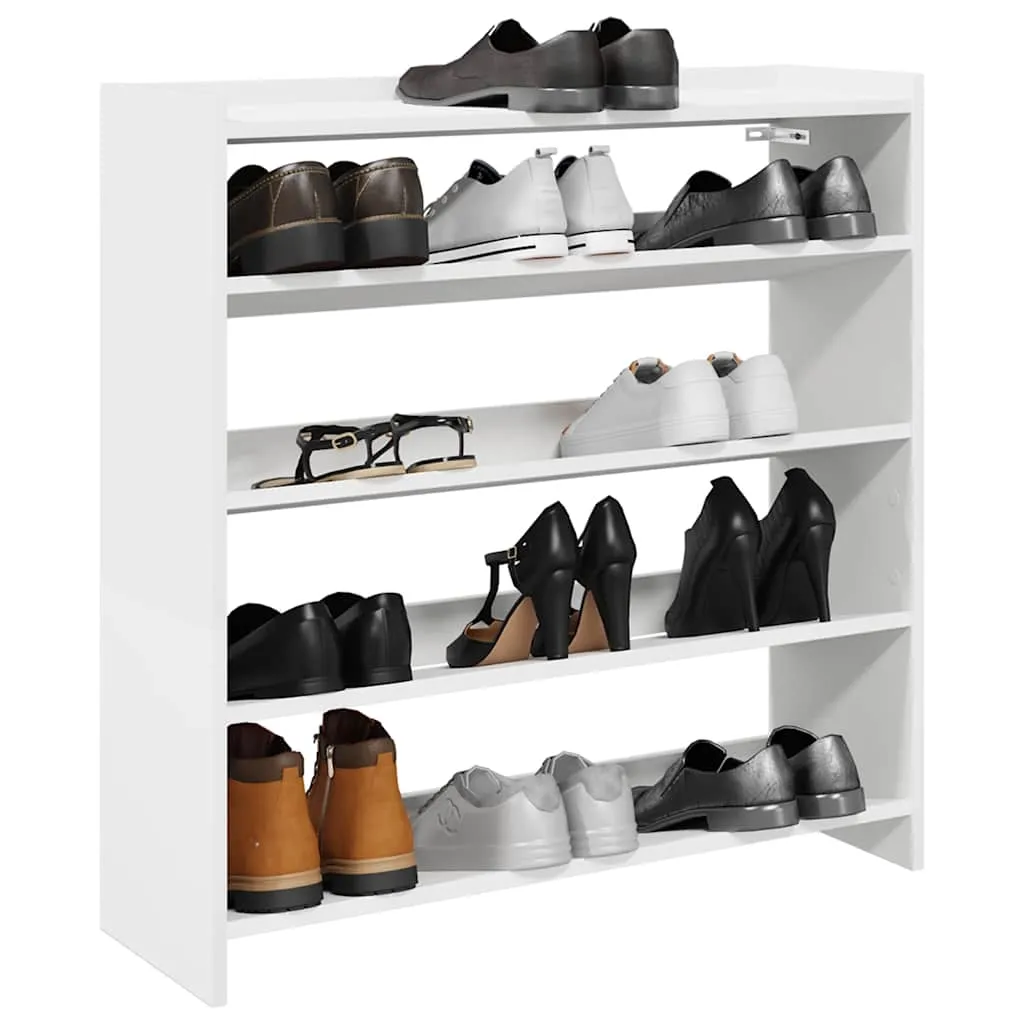 Shoe Rack White 80x25x81 cm Engineered Wood