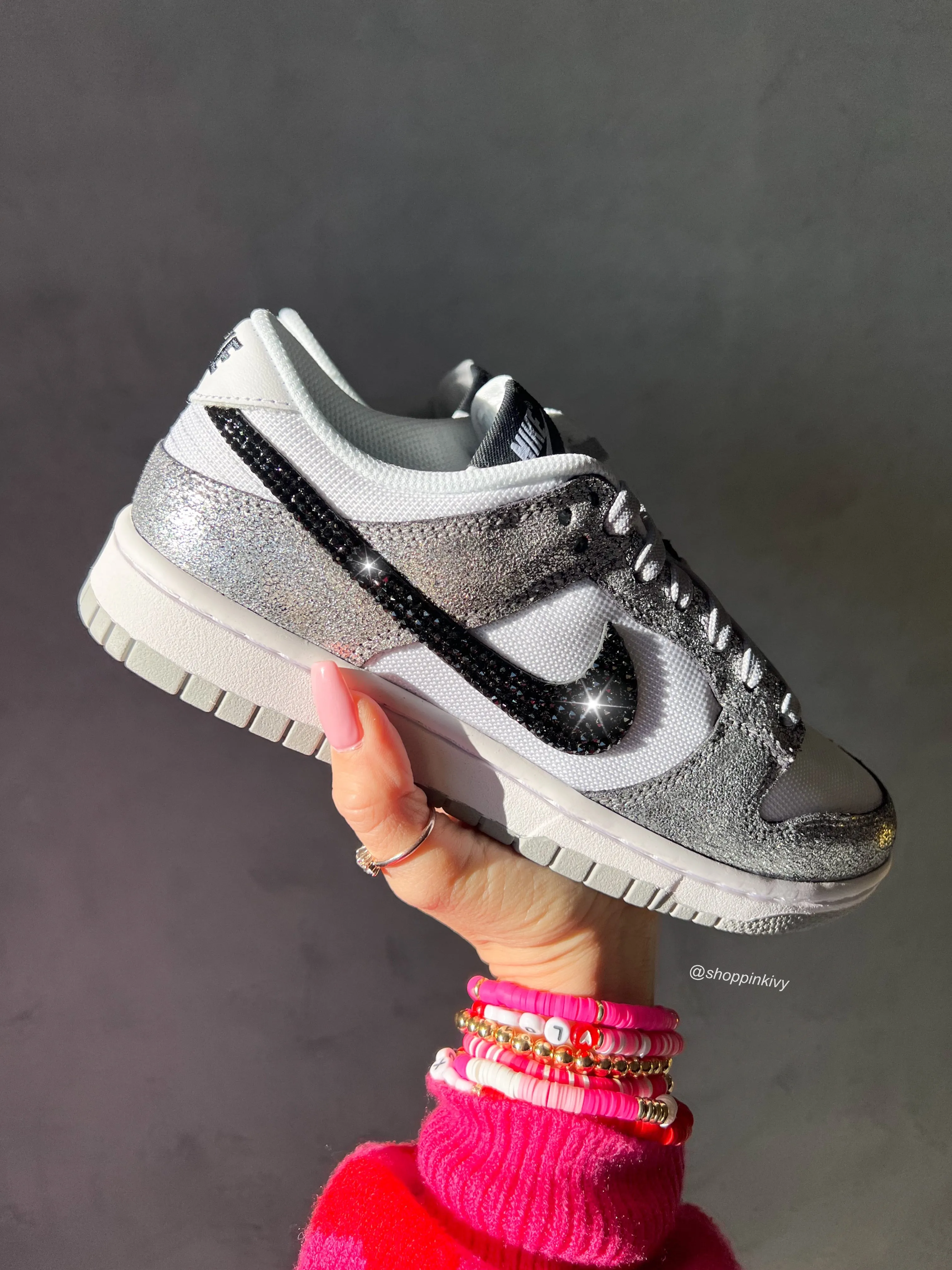 SIZE 5 Rare Metallic Swarovski Womens Nike Dunk Shoes