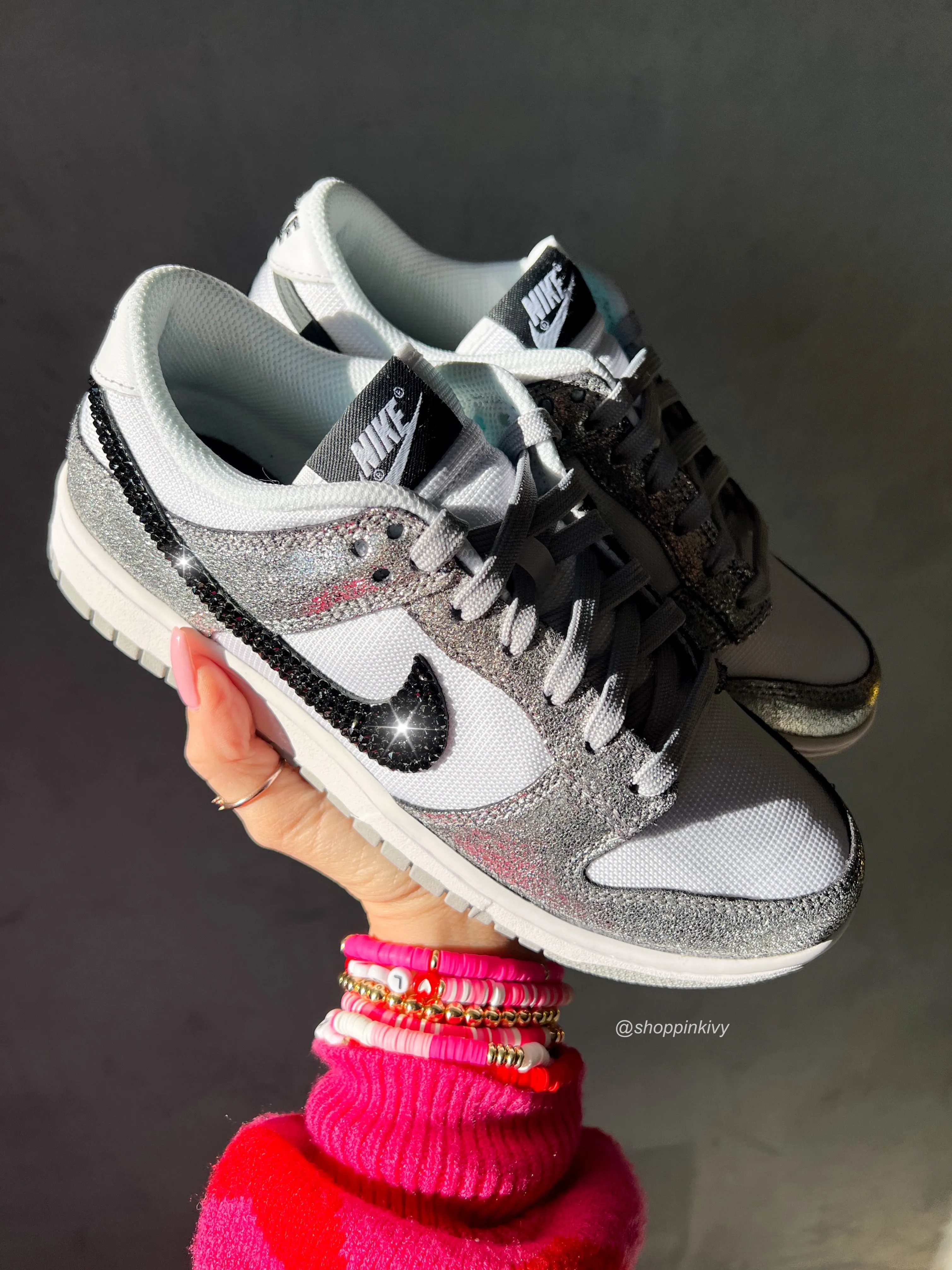 SIZE 5 Rare Metallic Swarovski Womens Nike Dunk Shoes