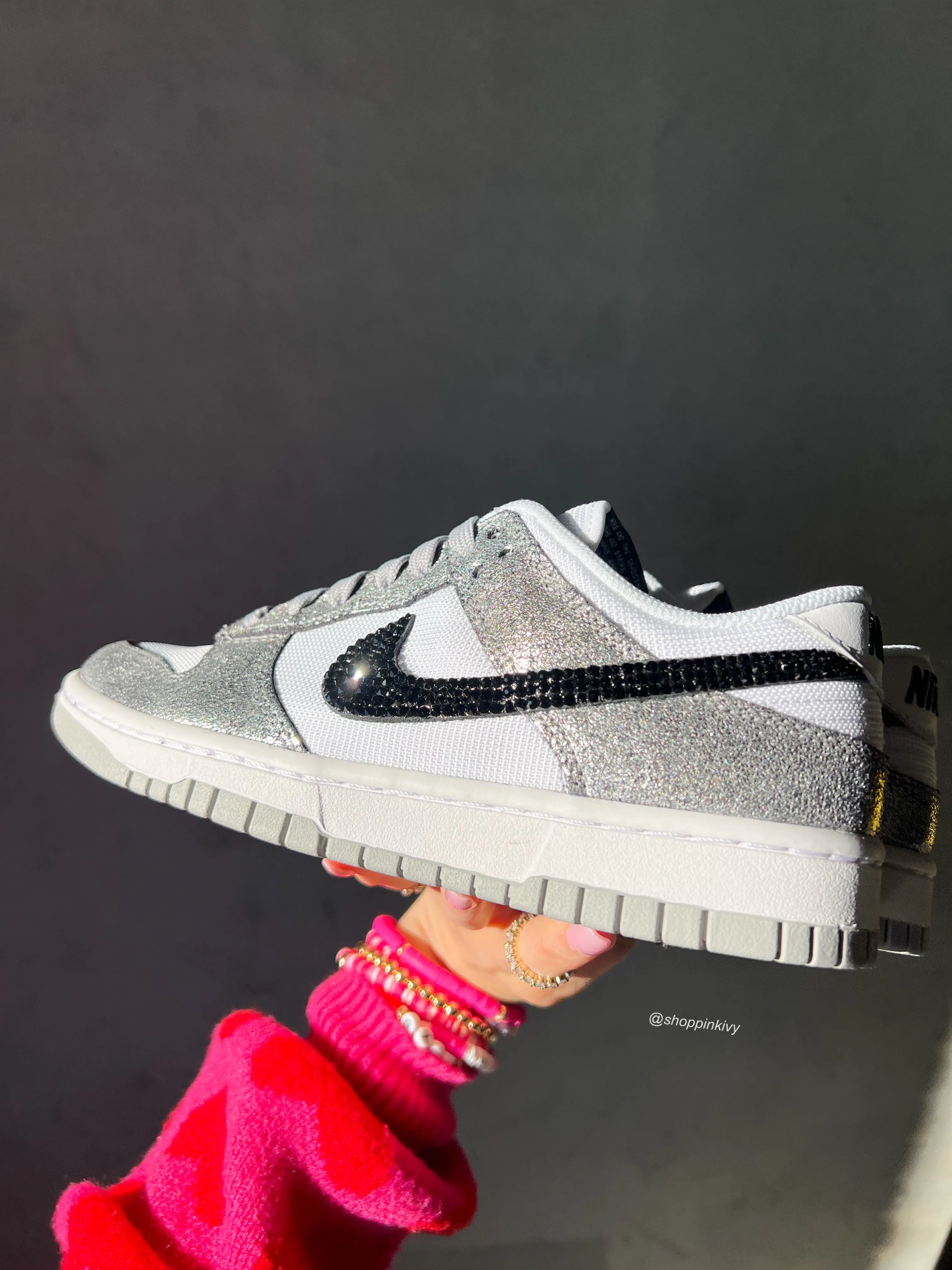 SIZE 5 Rare Metallic Swarovski Womens Nike Dunk Shoes