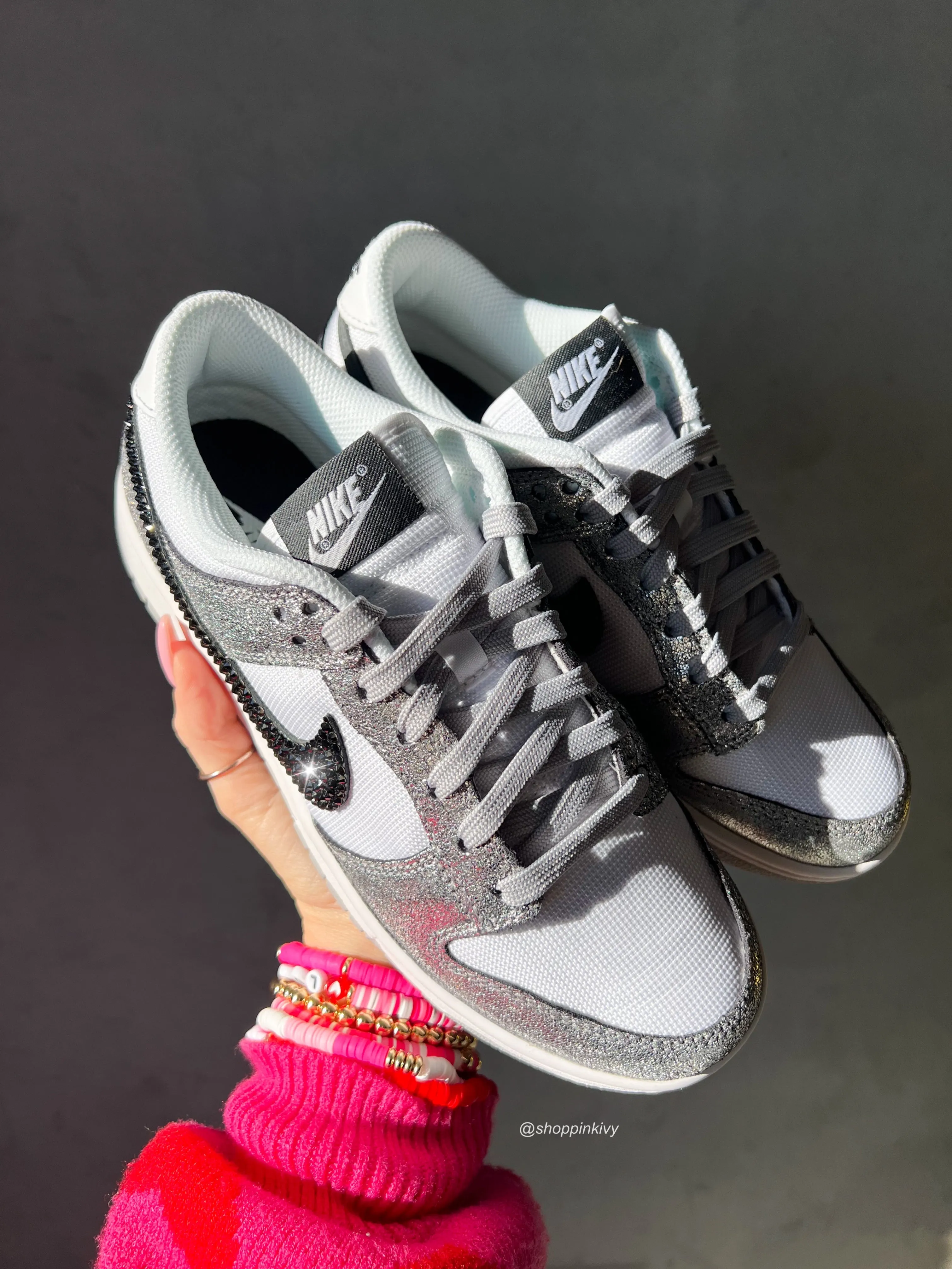 SIZE 5 Rare Metallic Swarovski Womens Nike Dunk Shoes