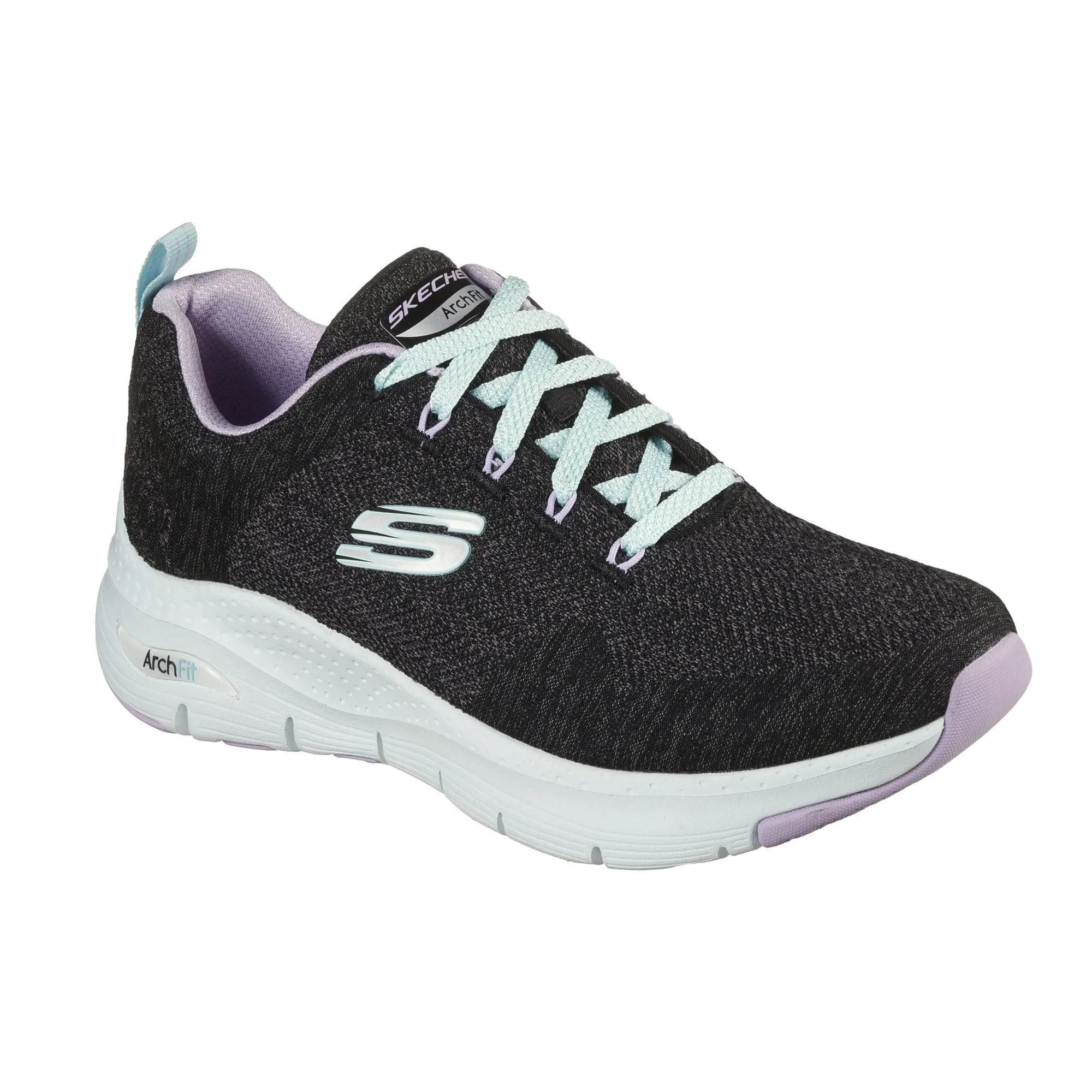 Skechers Arch Fit Comfy Wave Trainers Black